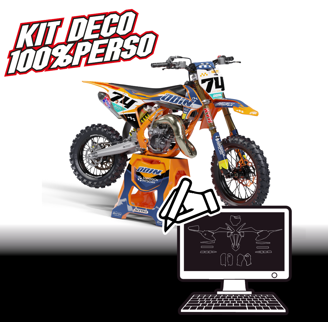 KIT DECO 100% PERSO MINI, DIRT, PITBIKE, MX 50/65CC